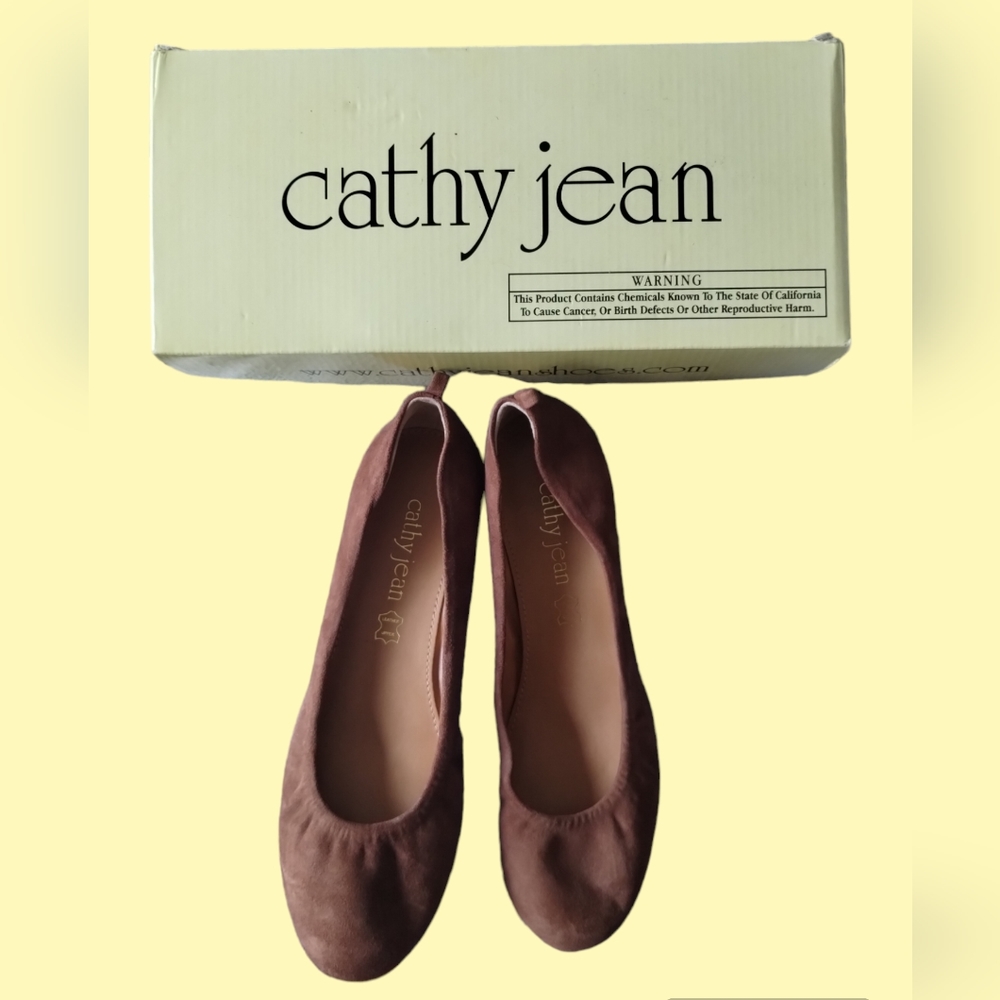 Cathy Jean Brown Leather Flat Ballet Shoes